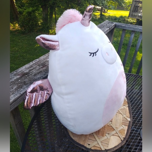 Squishmallow Raquel the White Unicorn 20" Pink Kellytoy Soft Plush LIKE NEW - Picture 5 of 13